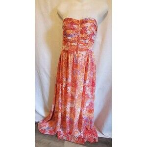 Anthropologie Moulinette Soeurs Maxi Strapless Floral Dress Woman's size 4